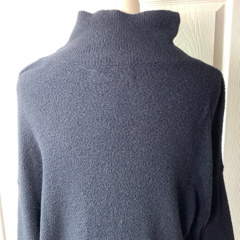 Aritzia Wilfred Free Navy Funnel Neck Tunic Oversized Sweater Size S - Picture 10 of 10